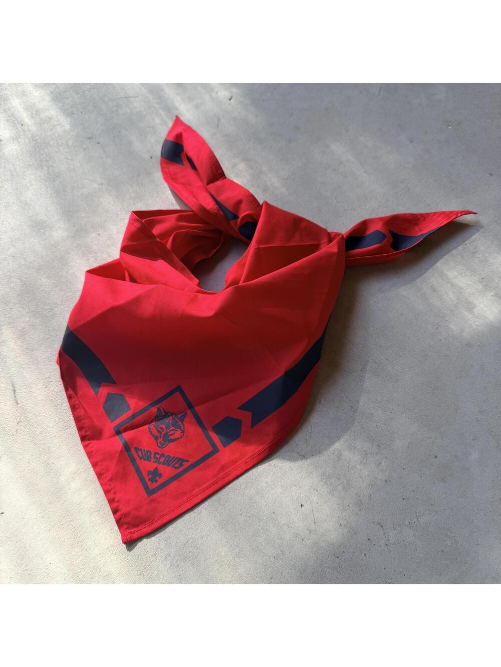Cub Scouts Red Bandana Scarf Neckerchief with Wolf Logo